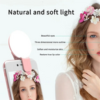 Mini Selfie Ring Light Portable LED Lamp USB Charging Photography Clip Ring Light Universal Mobile Phone Live Video Beauty Lamp