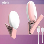 Mini Selfie Ring Light Portable LED Lamp USB Charging Photography Clip Ring Light Universal Mobile Phone Live Video Beauty Lamp