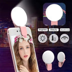 Mini Selfie Ring Light Portable LED Lamp USB Charging Photography Clip Ring Light Universal Mobile Phone Live Video Beauty Lamp
